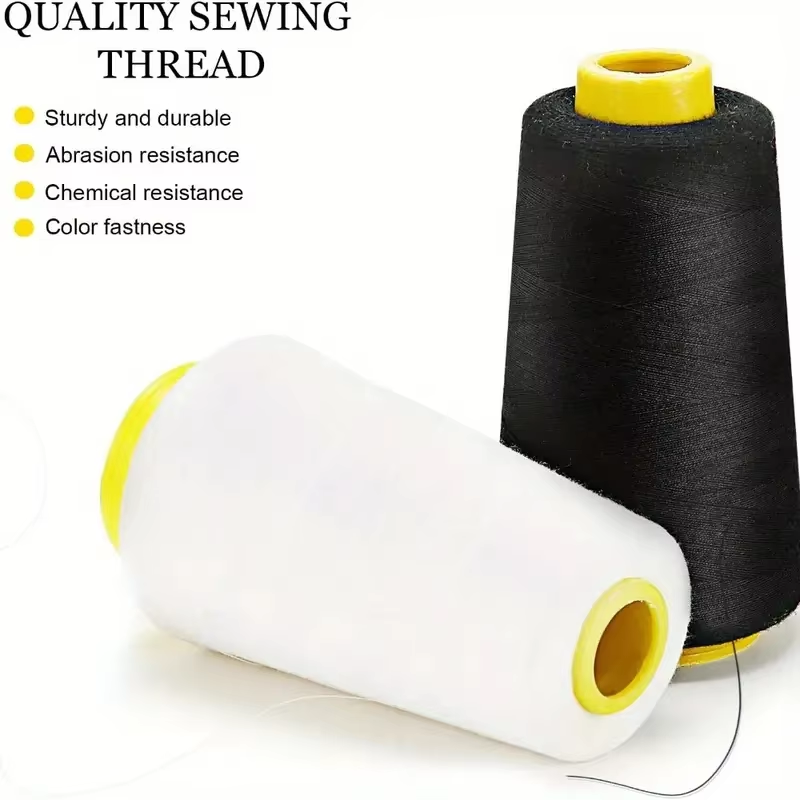 Serger Thread Cone - 3 czarne 3 białe szpulki nici
