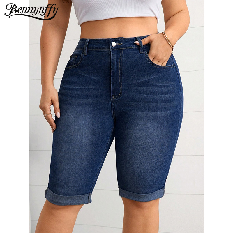 Sewing Hemming - Benuynffy Plus Size Vintage Dżinsy ołówkowe