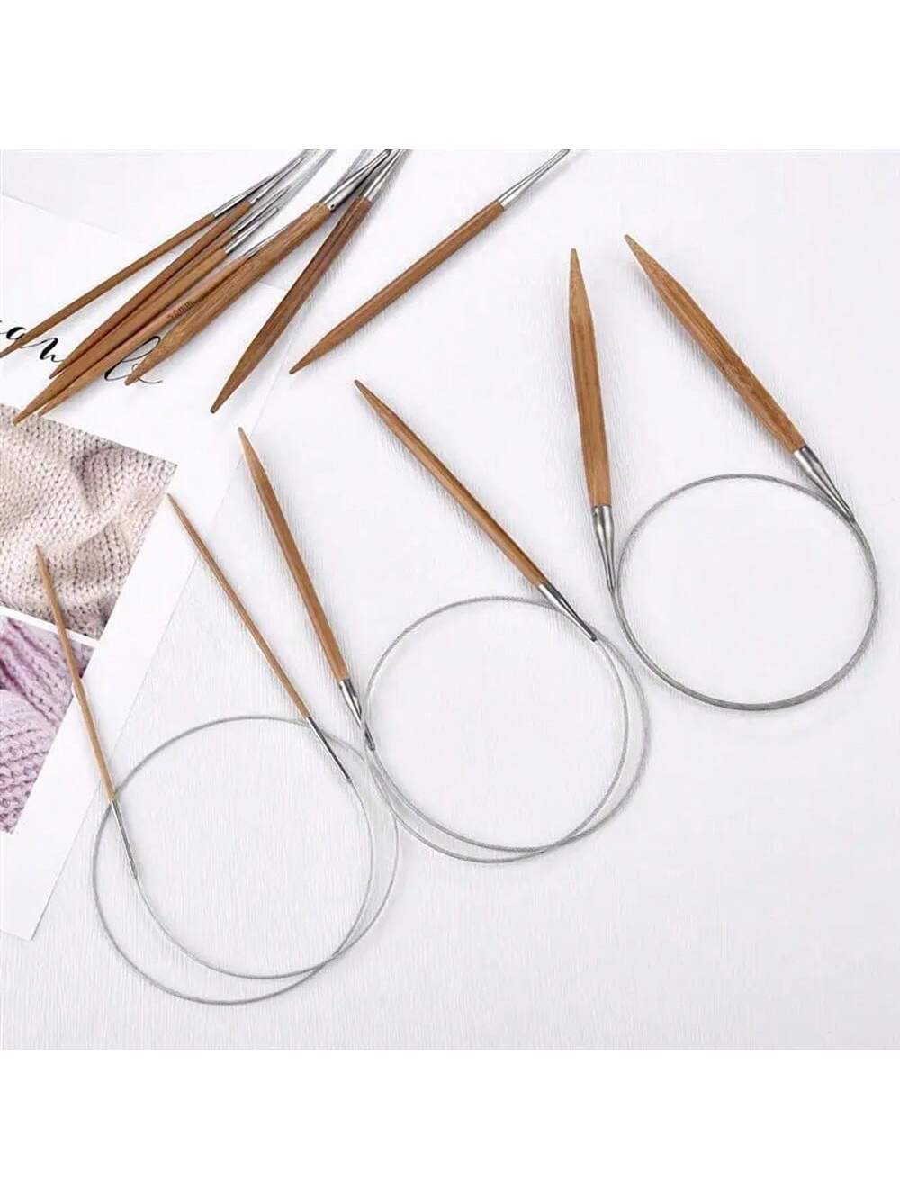 Sewing Necessities - 1 szt. 3.0-10mm Naturalne bambusowe druty
