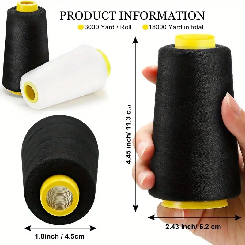 3 czarne + 3 białe szpulki z n – Serger Thread Cone recenzja i cena